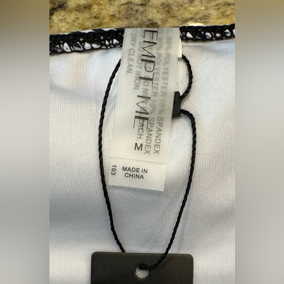 Tempt Me Women's Twist Bikini Bottom High Cut Swimsuit Black White Size Medium - Picture 5 of 7